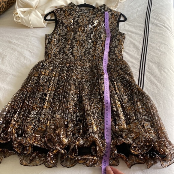 Lilli Diamond California- Vintage Collectors Lace Floral Metallic Mini Dress - Picture 13 of 13